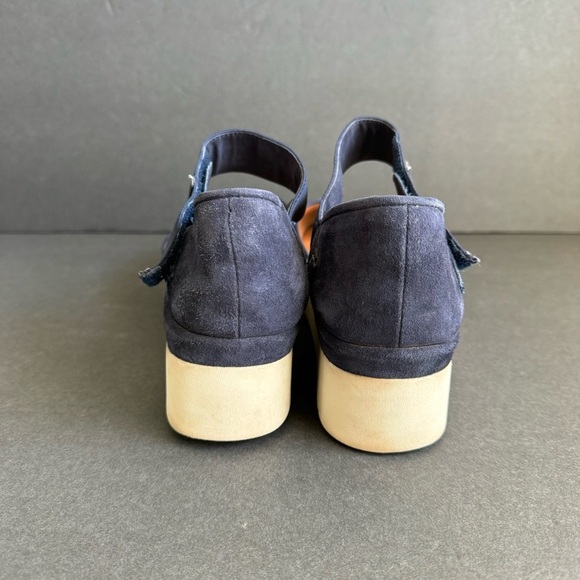 L'Amour Des Pieds Platform Sandals Navy Blue Suede Leather Comfort Shoes 8.5 - Picture 5 of 10